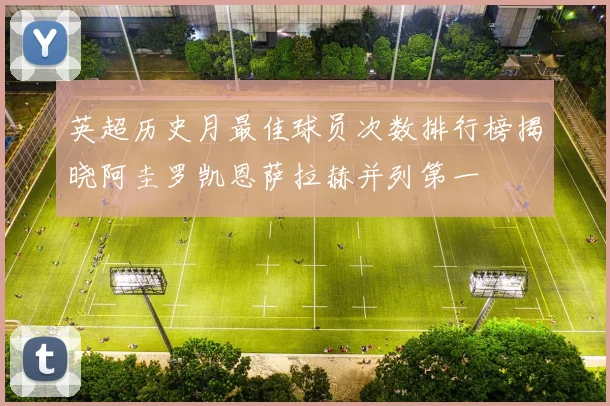 英超历史月最佳球员次数排行榜揭晓阿圭罗凯恩萨拉赫并列第一